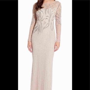 Adrianna Papell Biscotti Beaded Gown